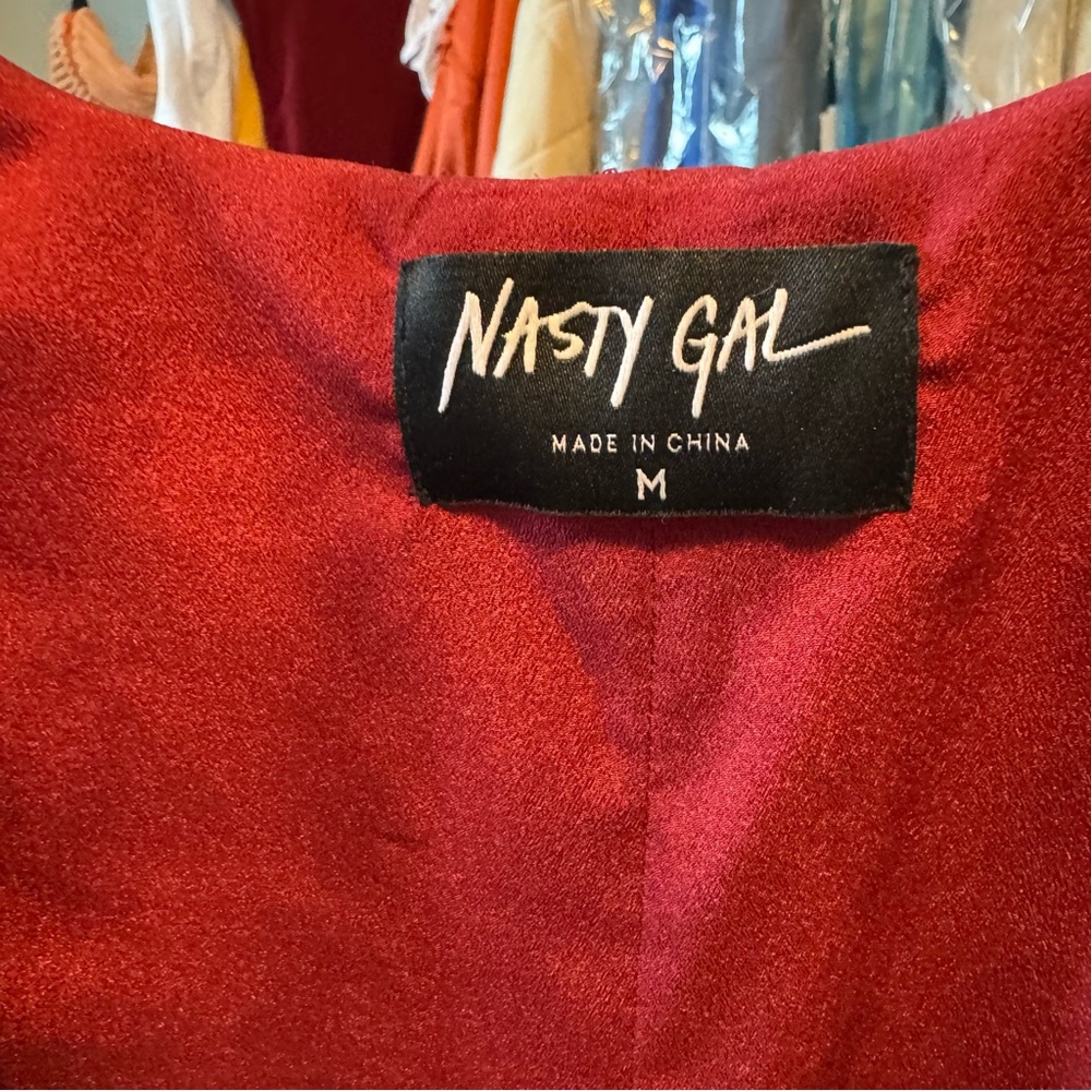 Nasty Gal Deep Red Ruffled Blouse - Picture 2 of 5